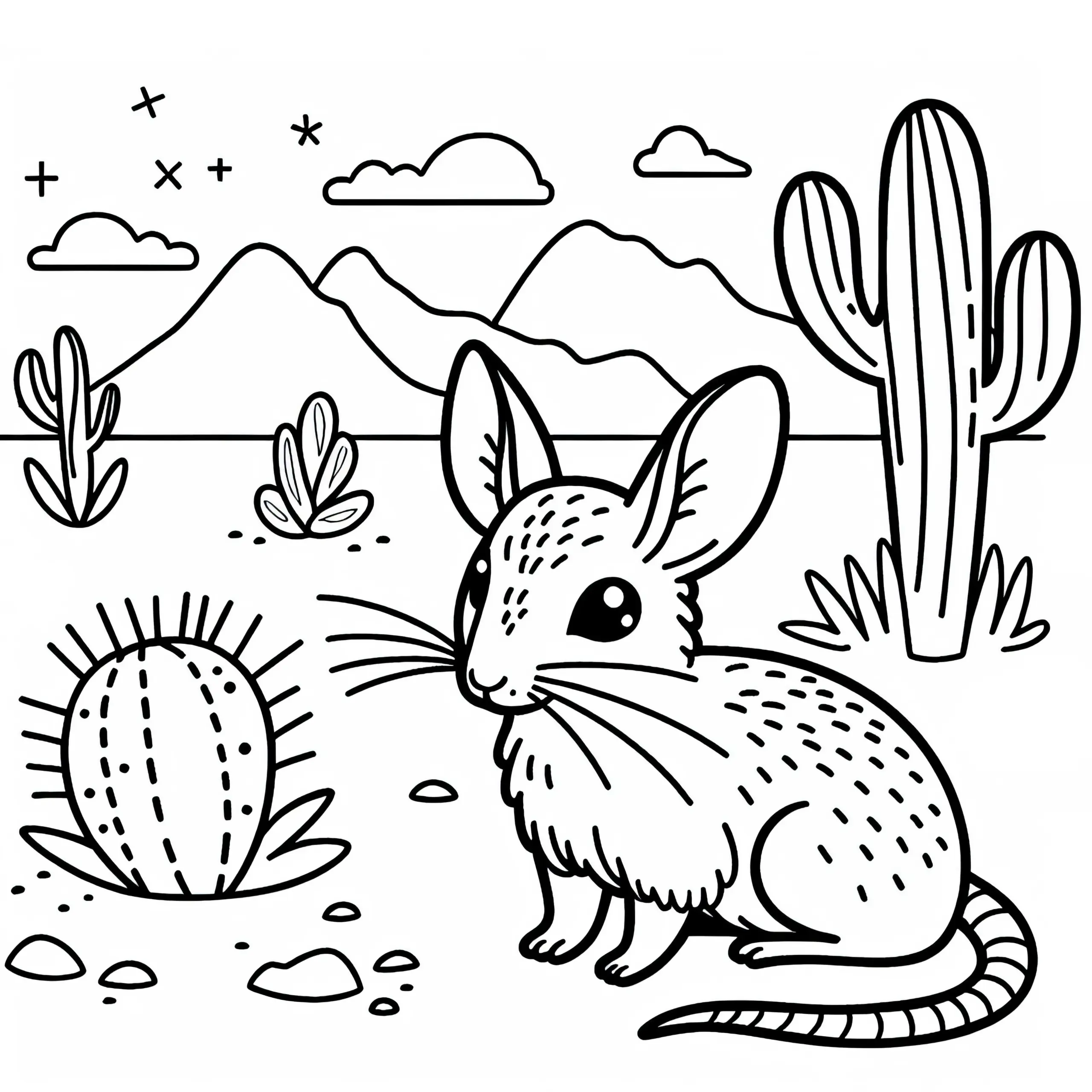Wüstenspringmaus Ausmalbild Einfach Kostenlos