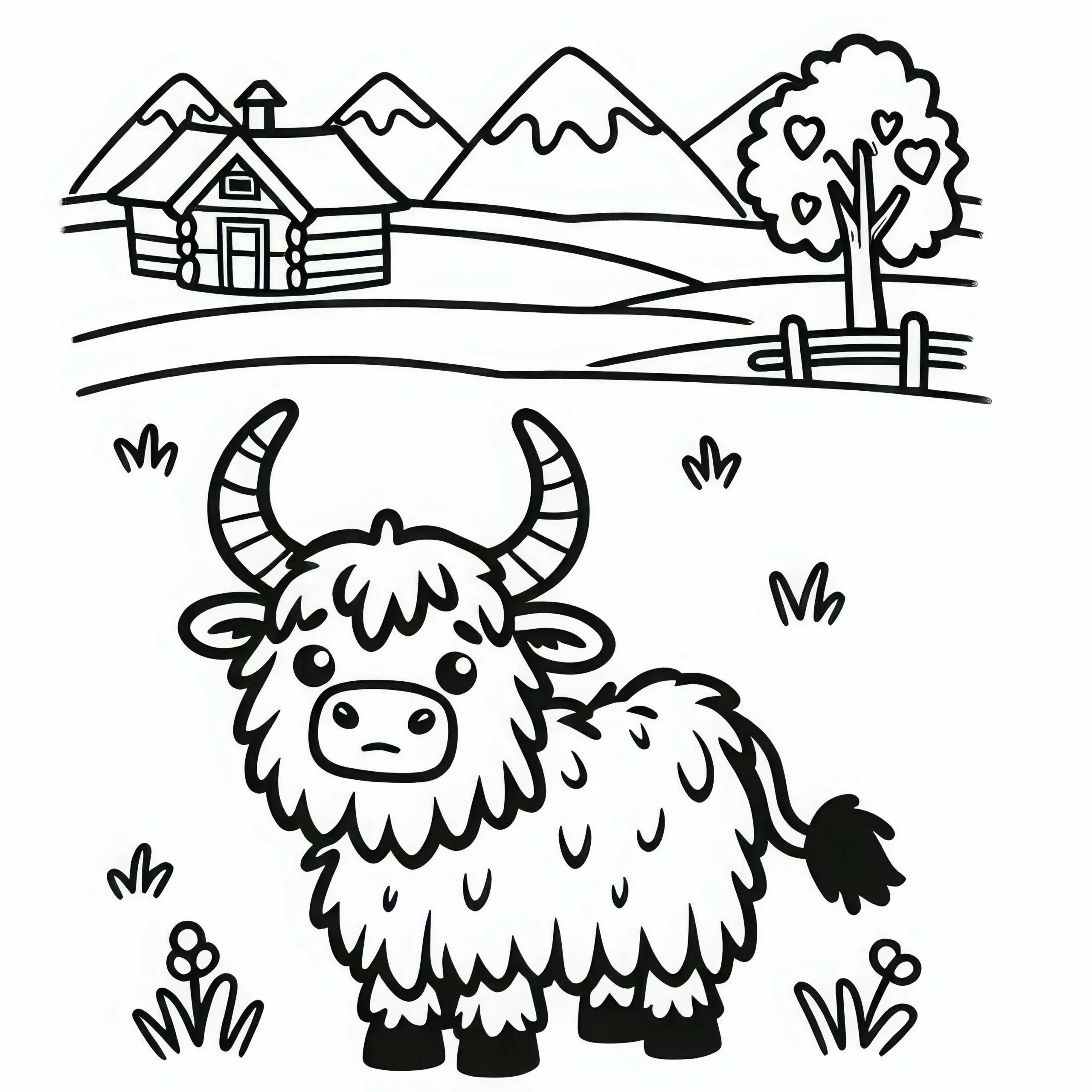 Yak Malvorlage Einfach Kostenlos (Ausmalbild)