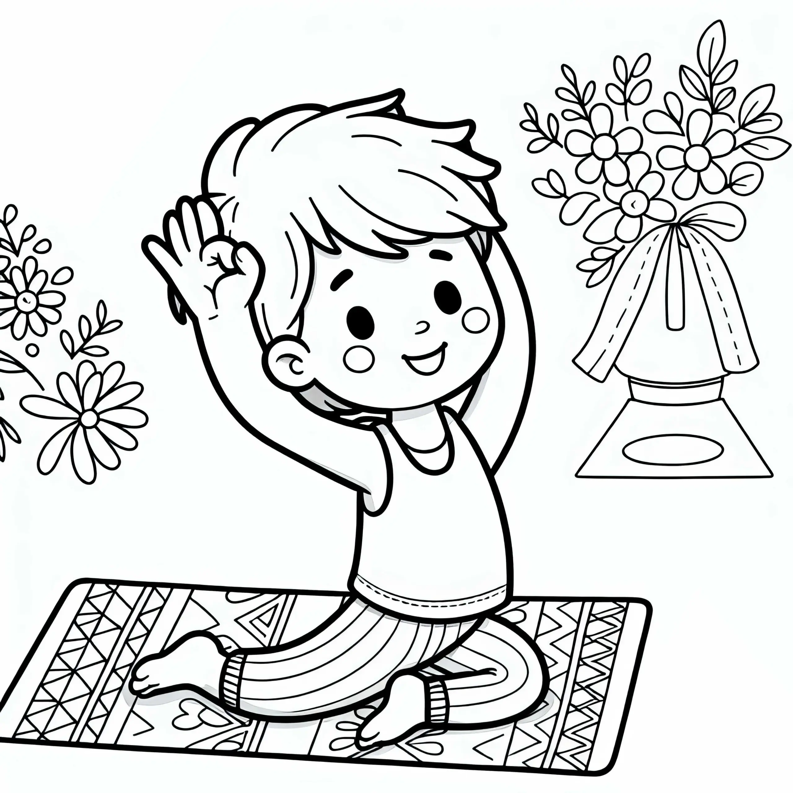 Yoga Malvorlage für dein Hobby – Kostenlos downloaden (Ausmalbild)