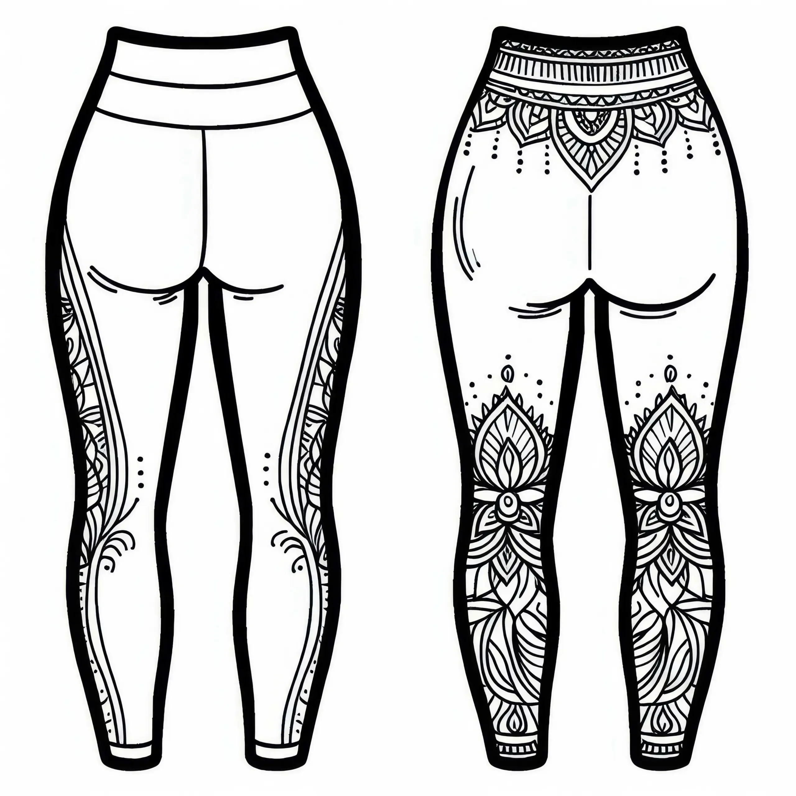Yoga-Pants Malvorlage für Kleidung Kostenlos (Ausmalbild)
