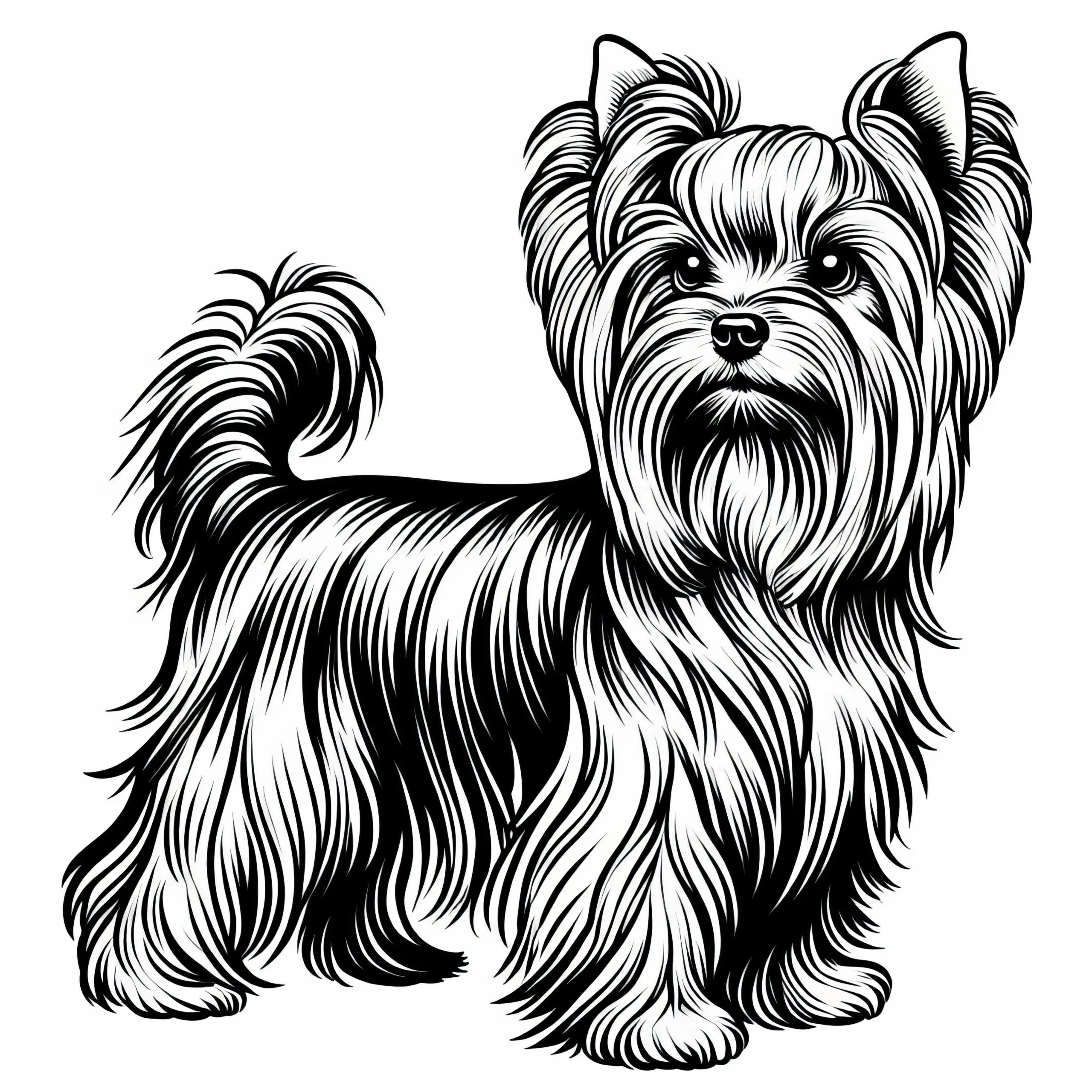 Yorkshire Terrier Malvorlage Hund Gratis (Ausmalbild)