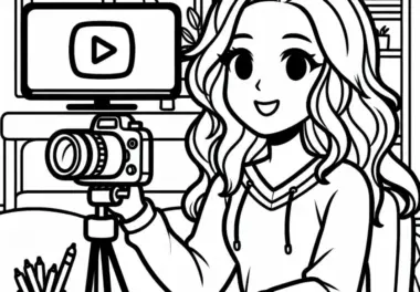 Youtuberin Ausmalbild Kostenlos zum Download