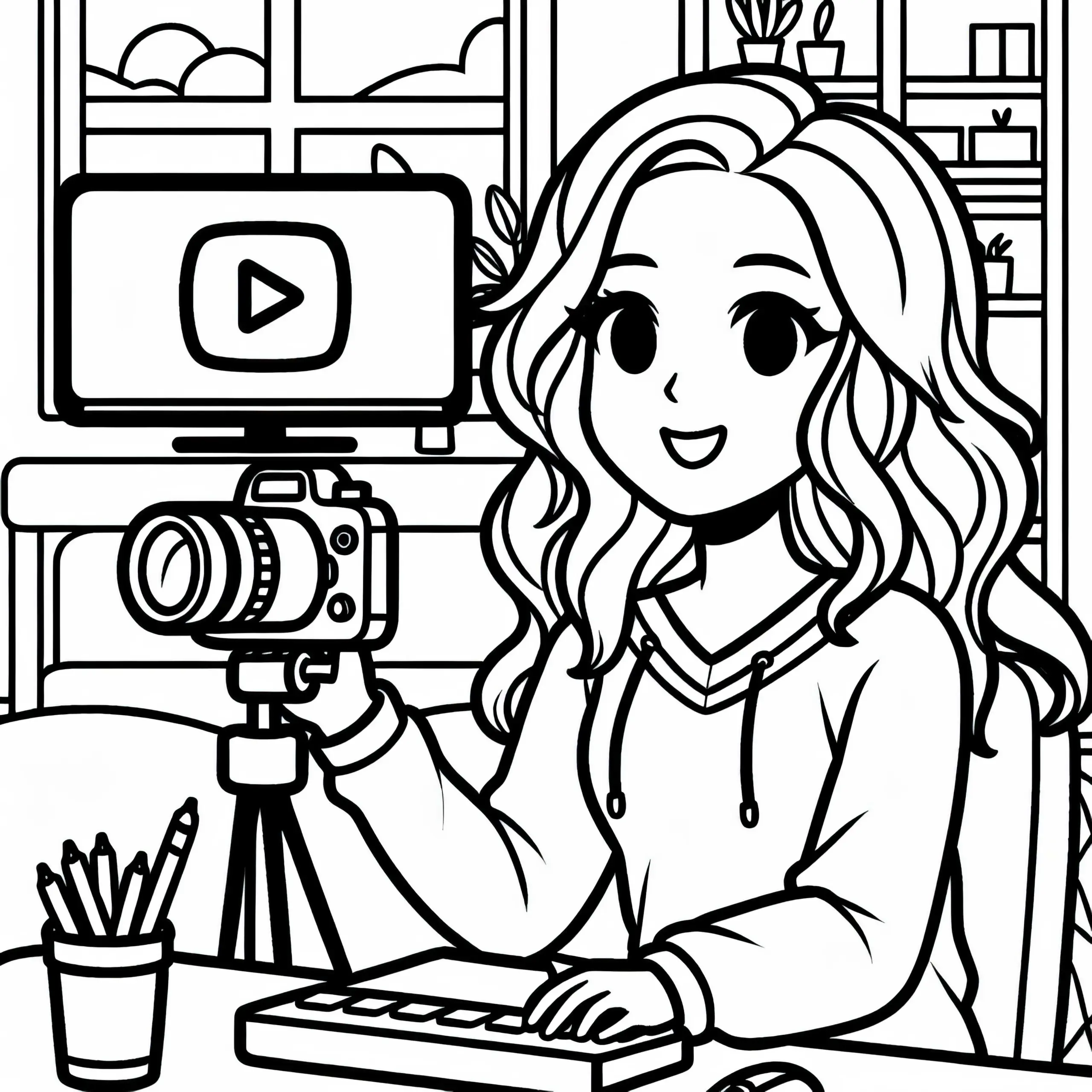 Youtuberin Ausmalbild Kostenlos zum Download