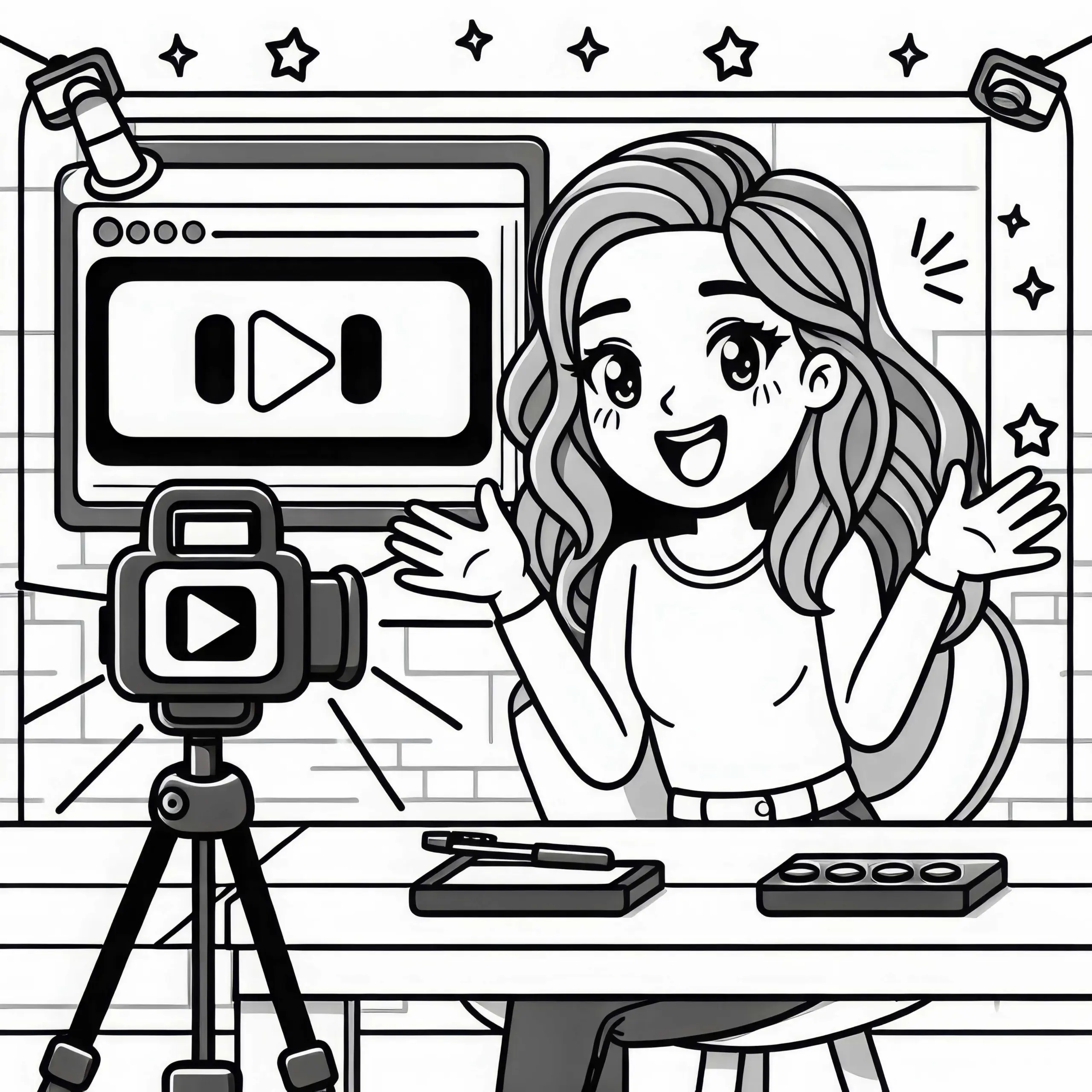 Youtuberin Ausmalbild Kostenlos