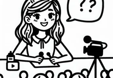 Youtuberin bei öffentlicher Fragerunde – Malvorlage einfach gratis