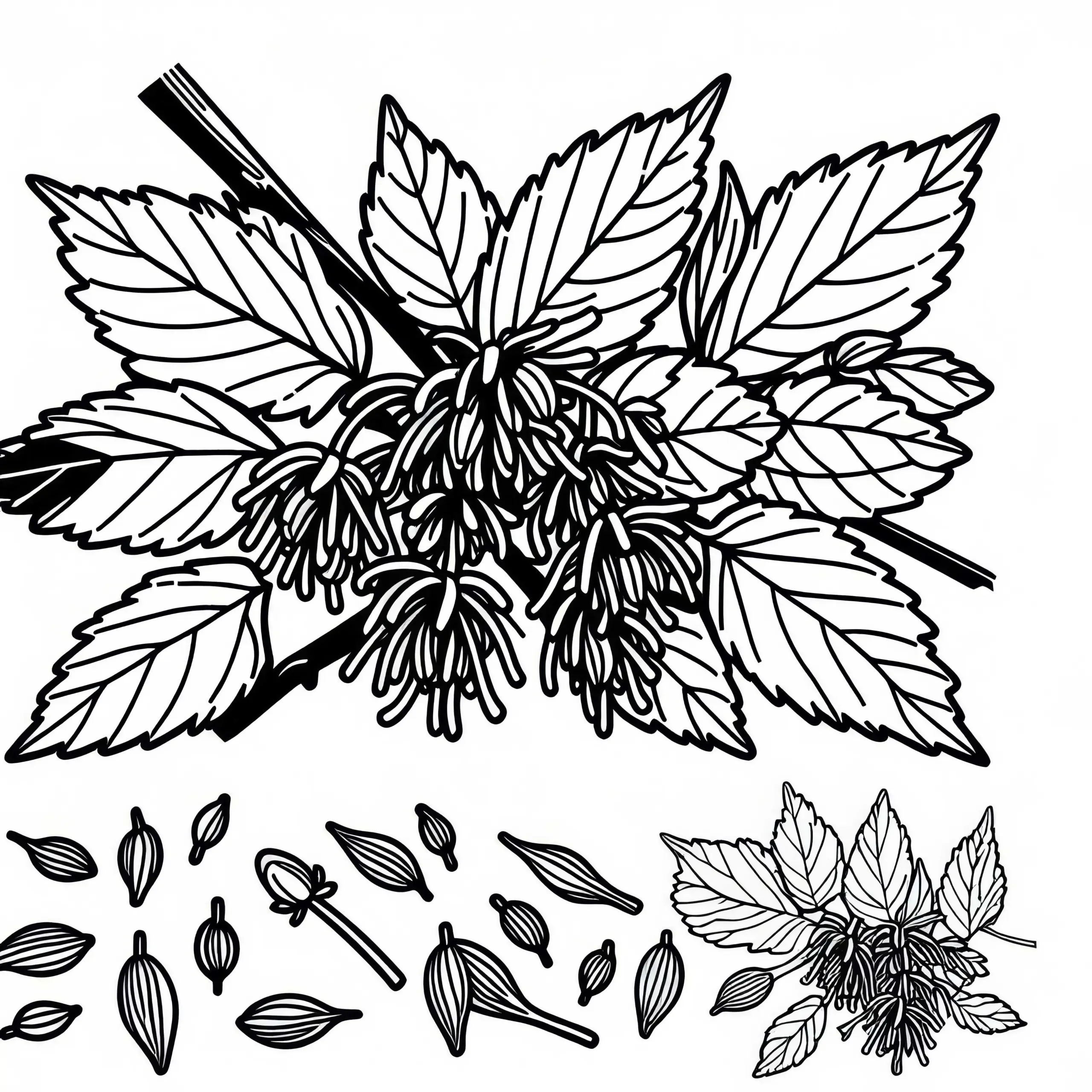 Ausmalbild von Sträuchern – Kostenlose Malvorlage