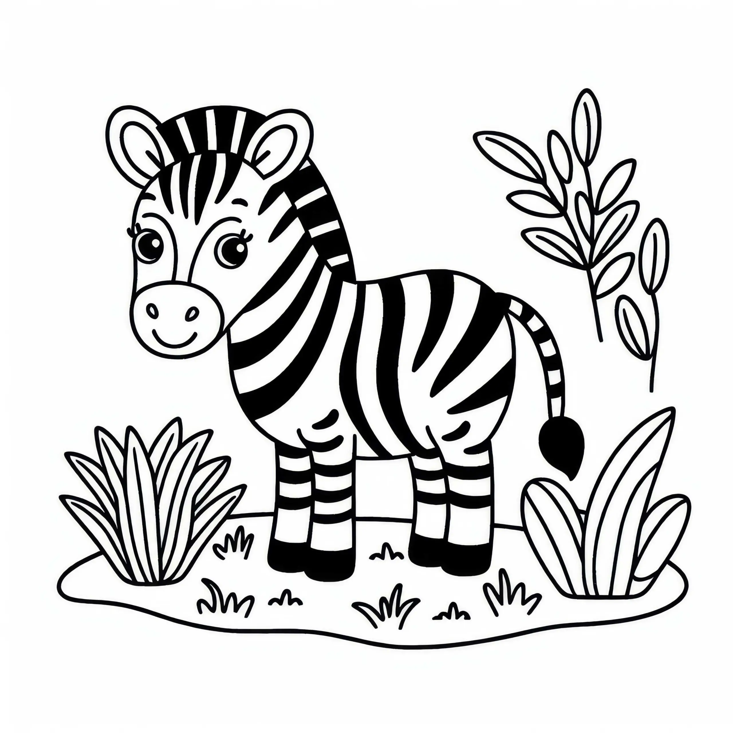 Zebra als Ausmalbild zum Herunterladen (Gratis)
