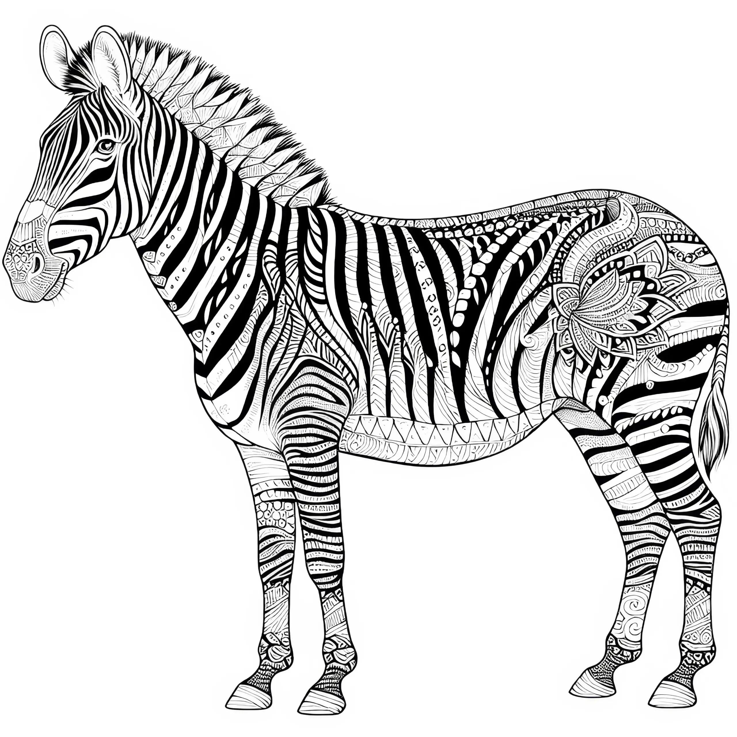 Zebra als Ausmalbild: Zum kostenlosen Herunterladen
