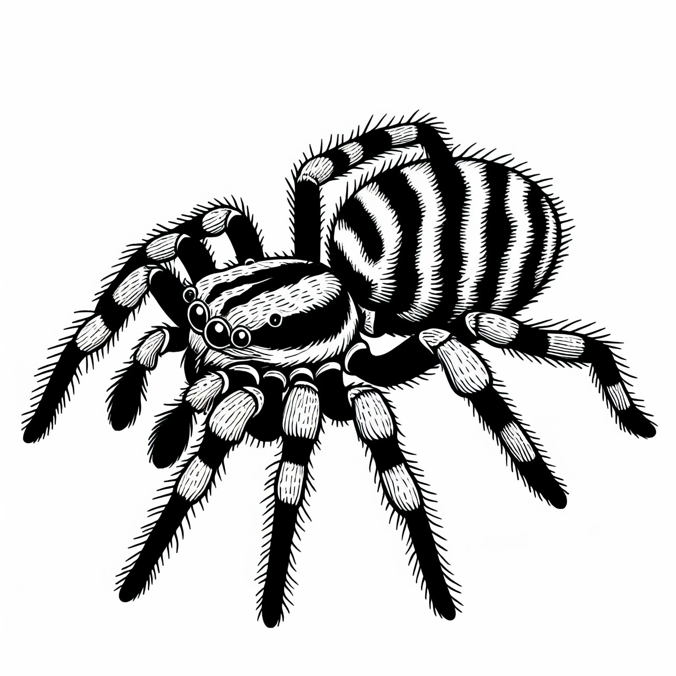 Ausmalbild von Zebraspringspinne Salticus Scenicus kostenlos herunterladen