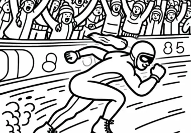 Zielgerade beim Eisschnelllauf Ausmalbild gratis