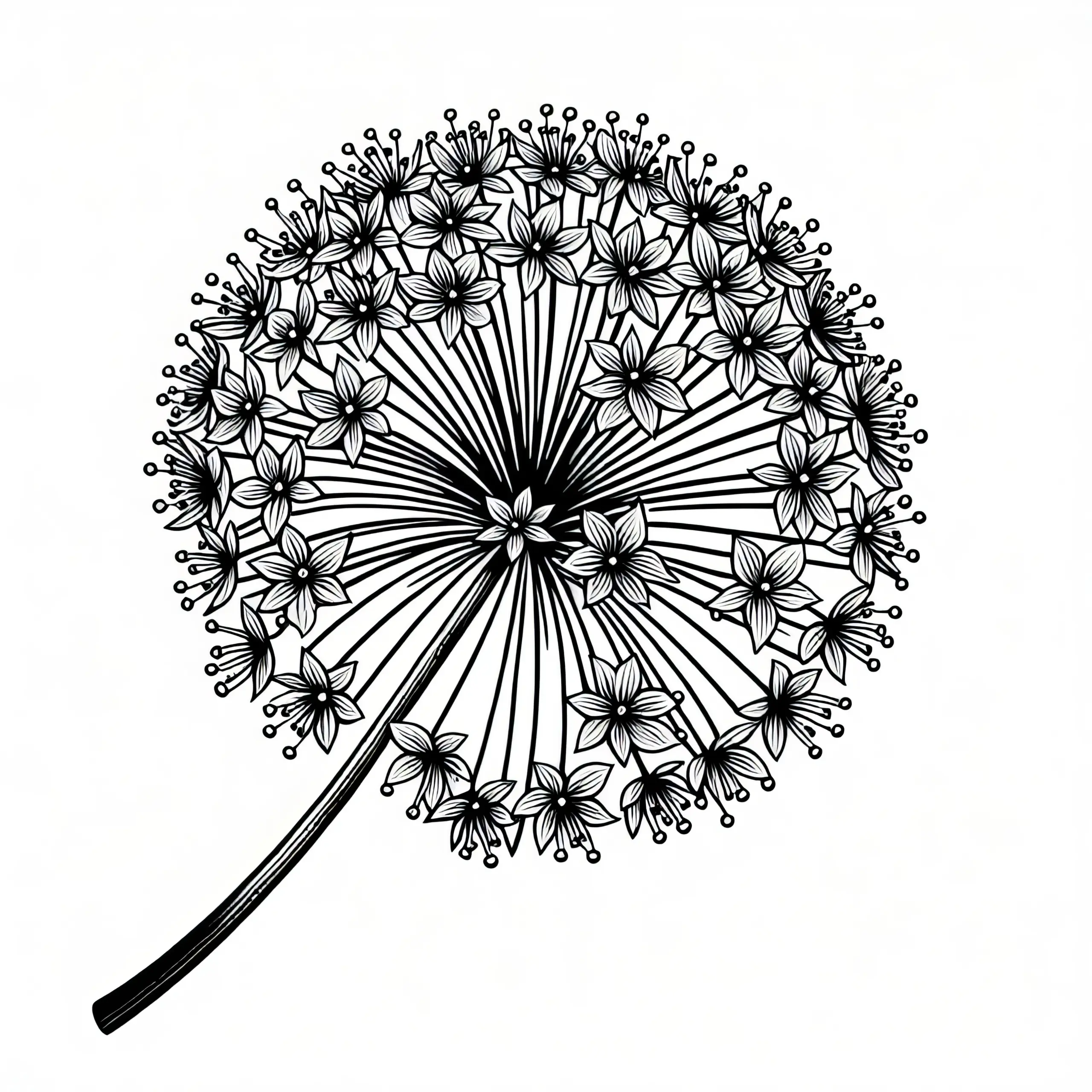 Zierlauch, Allium: Frühlingsblume als Ausmalbild