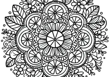 Zitronen-Mandala Ausmalbild für den Sommer Kostenlos