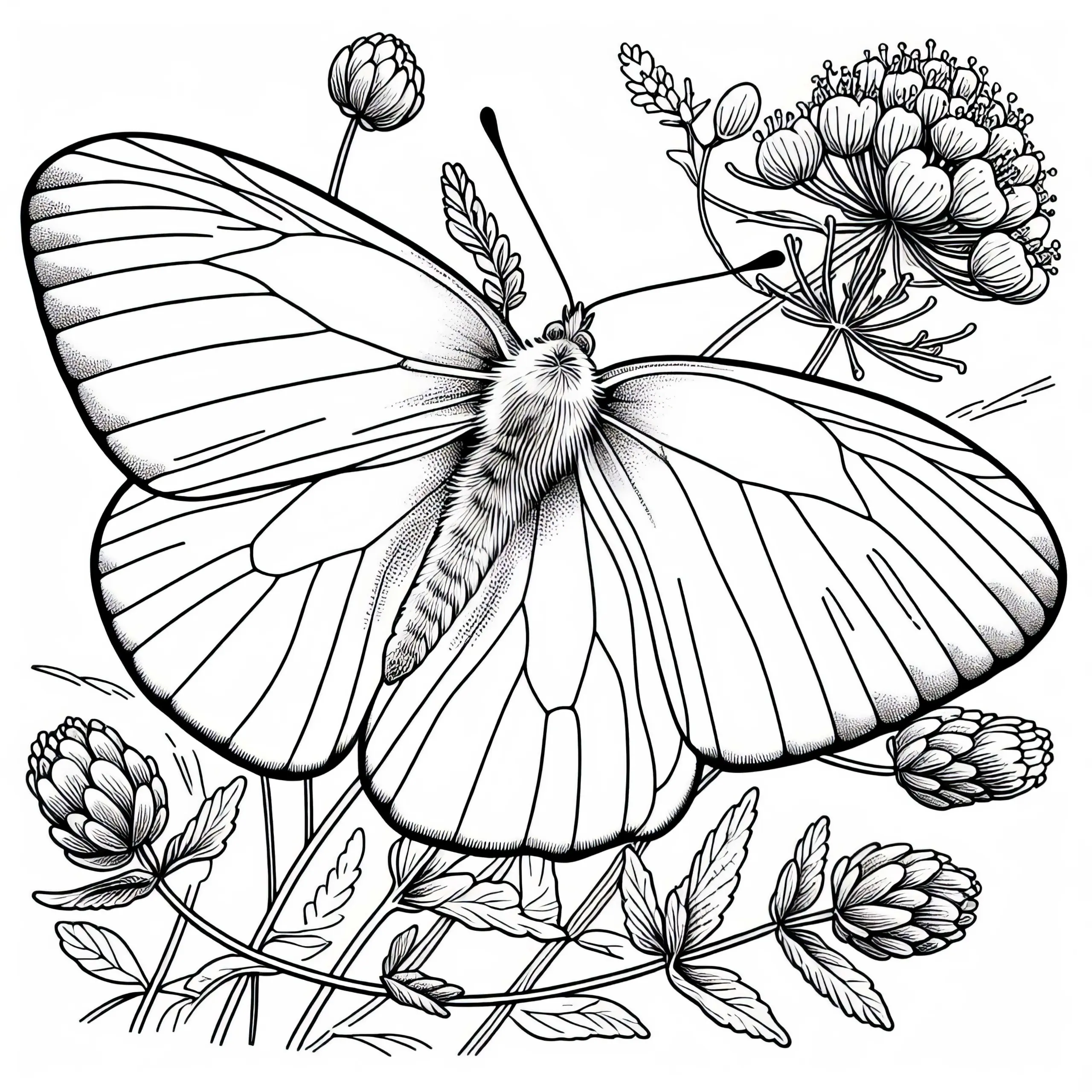 Ausmalbild des Zitronenfalters – Kostenloses Schmetterling-Motiv zum Ausmalen