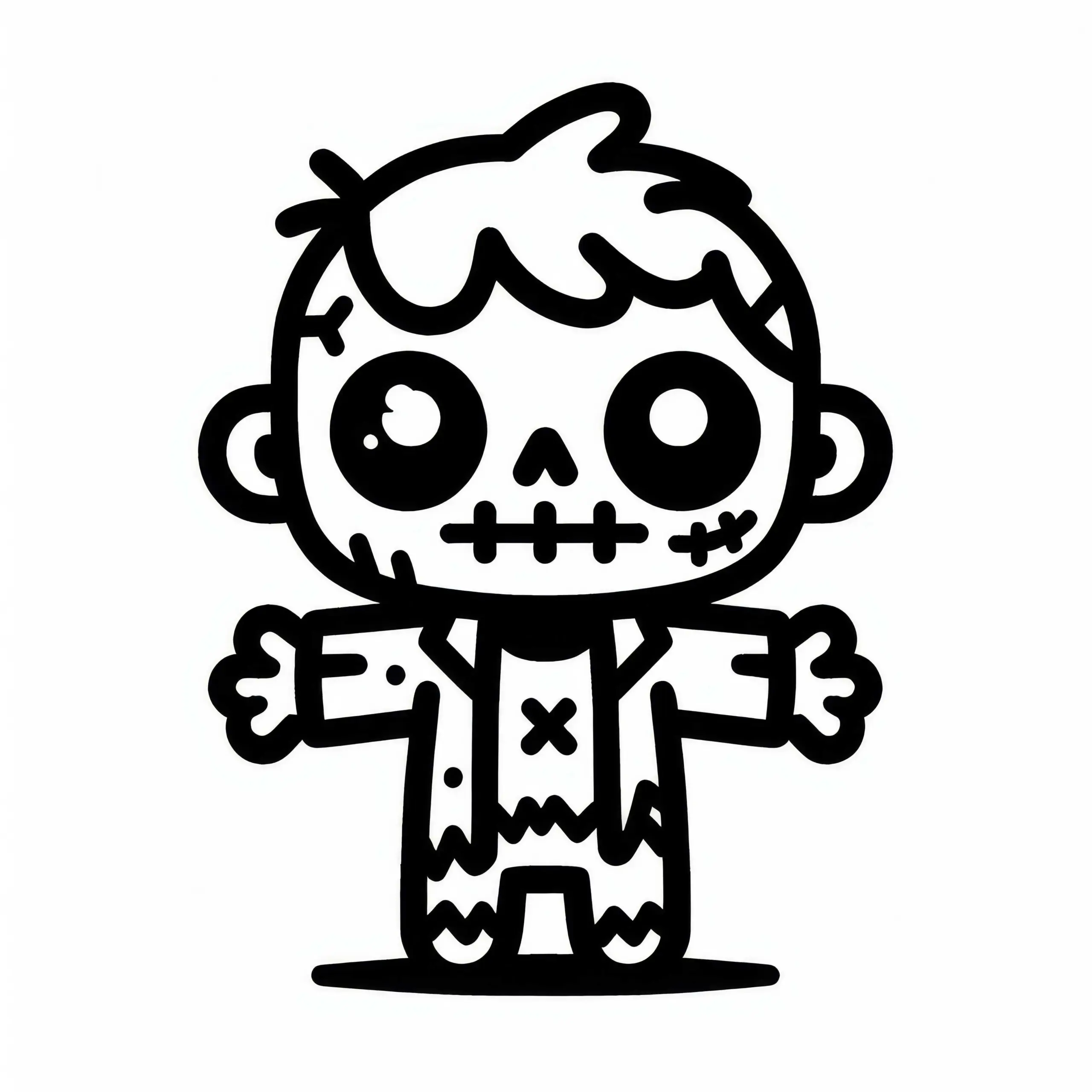 Zombie Malvorlage zum Herunterladen (Kostenlos) (Ausmalbild)