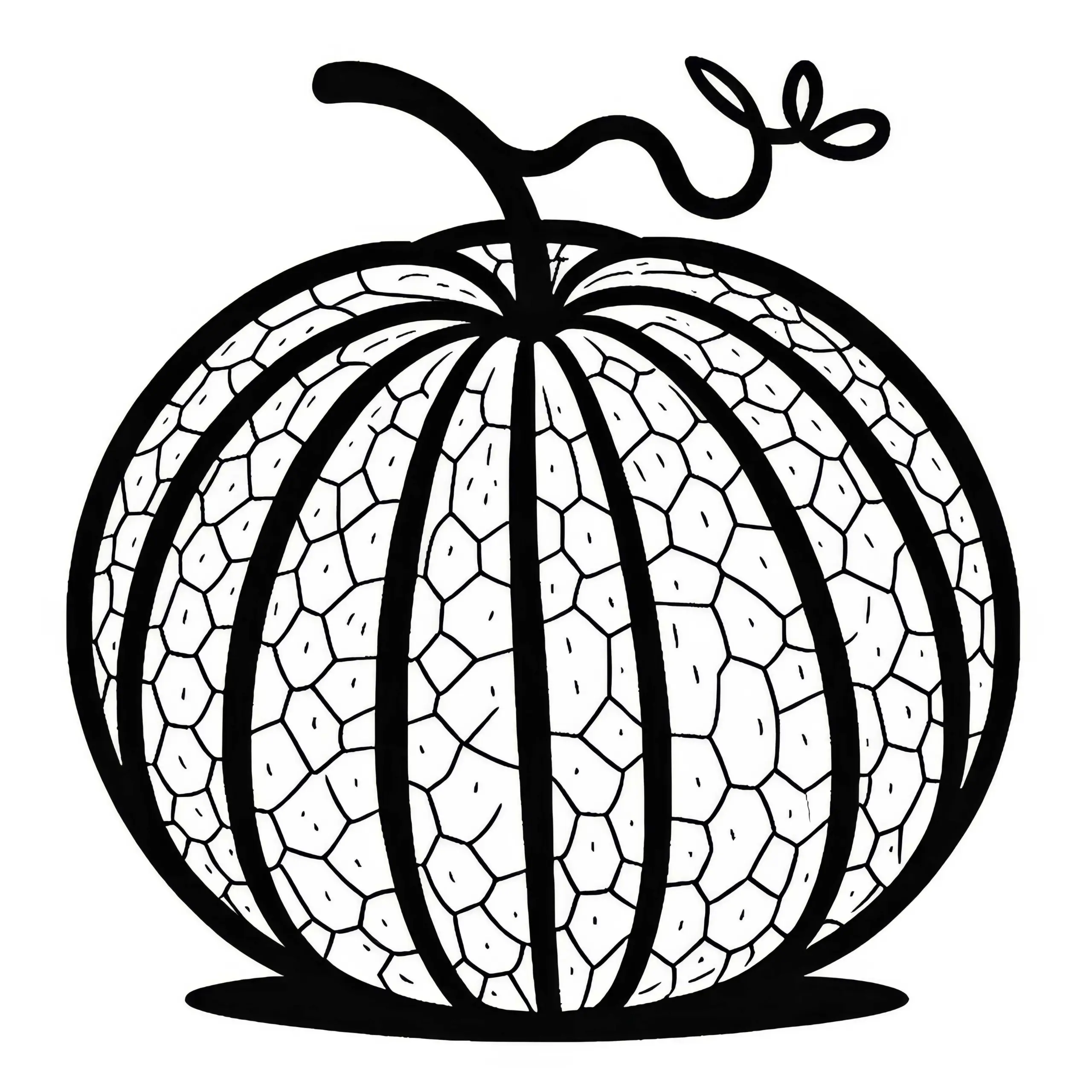 Zuckermelone Malvorlage Kostenlos (Ausmalbild)