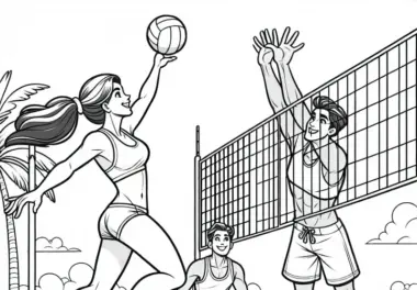 Beachvolleyball: kostenlose Ausmalbilder