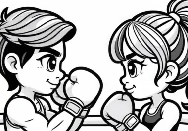 Zwei Boxer Stehen Sich Im Ring Gegenüber – Malvorlage Kostenlos