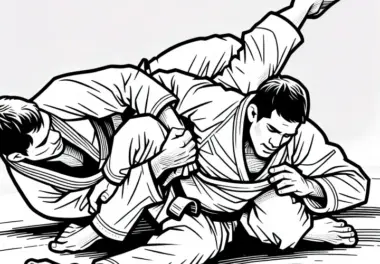 Zwei Jiu-Jitsu Wettkämpfer Malvorlage Kostenlos