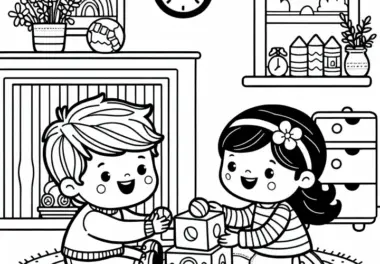 Im Kinderzimmer: Ausmalbilder