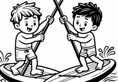Zwei Paddler Wechseln Beim Stand-up-Paddling Spielerisch Ihre Bretter Auf Dem Wasser