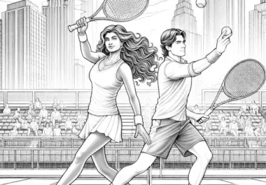 Zwei Tennisspieler Malvorlage Detailreich Gratis
