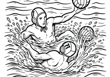 Zwei Wasserballspieler Ausmalbild Gratis